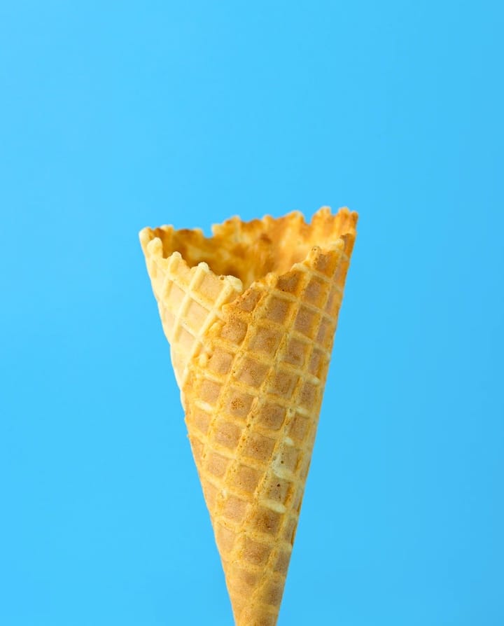 ice-cream cone on blue background